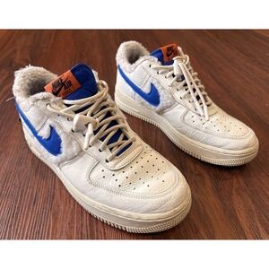 Nike Air Force 1 Low Sherpa Fleece Sail Racer Blue Do6680-100 Women's Shoes 10